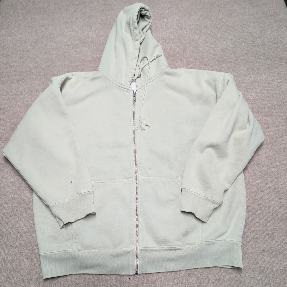 Brandy Melville Full Zip Hoodie Sage Green Heavyweight Women's One Size